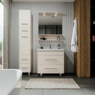 Зеркало с подсветкой Бриклаер Чили 4627125414954 80 см светлая лиственница